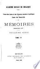 Mémoires de la Classe des sciences