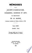 Mémoires de la Société d'agriculture, commerce, sciences et arts du département de la Marne