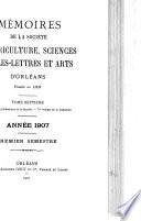 Mémoires de la Société d'agriculture, sciences, belles-lettres et arts d'Orléans