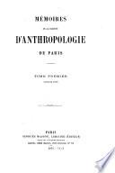 Mémoires de la Société d'anthropologie de Paris