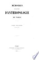 Mémoires de la Société d'anthropologie de Paris