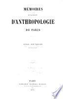 Mémoires de la Société d'anthropologie de Paris
