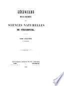 Mémoires de la société d'histoire naturelle de Strasbourg