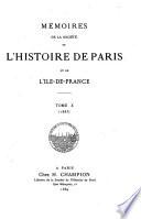 Mémoires de la Société de l'Histoire de Paris et de l'Ile-de-France