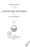 Mémoires de la Société de l'histoire de Paris et de l'Ile-de-France