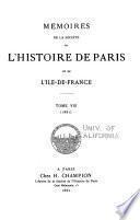 Mémoires de la Société de l'Histoire de Paris et de l'Ile-de-France