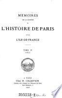 Memoires de la société de l'histoire de Paris et de l'Ile-de-France
