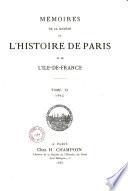 Mémoires de la Société de l'histoire de Paris et de l'Ile-de-France
