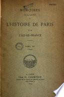 Mémoires de la Société de l'histoire de Paris et de l'Ile-de-France