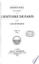 memoires de la societe de l'histoire de paris