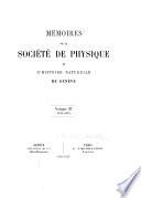 Mémoires de la Société de physique et d'histoire naturelle de Genève