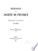 Mémoires de la Société de physique et d'histoire naturelle de Genève