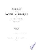 Mémoires de la Société de physique et d'histoire naturelle de Genève