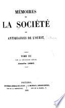 Mémoires de la Société des antiquaires de l'Ouest