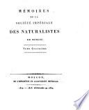 Mémoires de la Société des naturalistes de Moscou