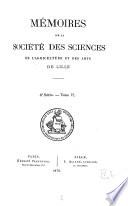 Mémoires de la Société des Sciences, de l'Agriculture et des Arts de Lille