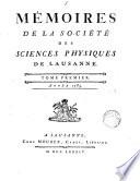 Mémoires de la Société des sciences physiques de Lausanne