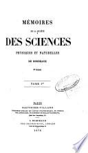Mémoires de la Société des sciences physiques et naturelles de Bordeaux