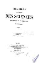 Mémoires de la société des sciences physiques et naturelles de Bordeaux