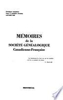 Mémoires de la Société généalogique canadienne-française