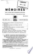 Mémoires de la Société généalogique canadienne-française