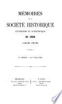 Mémoires de la Société historique, littéraire et scientifique du Cher