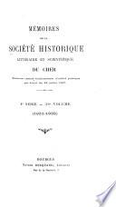 Mémoires de la Société historique, littéraire et scientifique du Cher