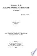 Mémoires de la Société royale des sciences de Liège