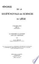 Mémoires de la Société royale des sciences de Liège