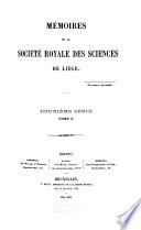 Mémoires de la Société royale des sciences de Liège