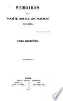 Mémoires de la Société royale des sciences de Liège