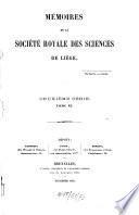 Mémoires de la Société Royale des Sciences de Liège