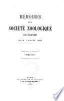 Mémoires de la Société zoologique de France