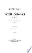 Mémoires de la Société zoologique de France
