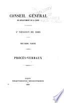 Mémoires de M. le préfet de la Seine & de M. le préfet de police et procès-verbaux des délibérations