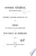 Mémoires de M. le préfet de la Seine & de M. le préfet de police et procès-verbaux des délibérations