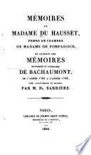 Mémoires de madame du Hausset femme de chambre de madame de Pompadour