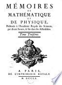 Mémoires de mathématique et de physique