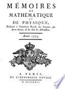 Mémoires de mathématique et de physique,