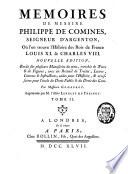 Mémoires de messire Philippe de Commines [...]