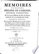 Mémoires de messire Philippe de Commines [...]