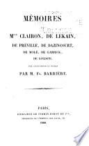 Mémoires de Mlle. Clairon de Lekain