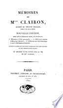 Mémoires de Mlle. Clairon