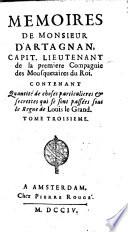 Mémoires de Monsieur d'Artagnan, capitaine lieutenant de la première compagnie des mousquetaires du roi