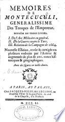 Memoires de Montecuculi, generalissime des troupes de le̓mpereur