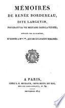 Mémoires de Renée Bordereau, dite Langevin, touchant sa vie militaire dans la Vendée