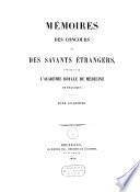 Mémoires des concours des savants étrangers