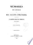 Mémoires des concours et des savants étrangers