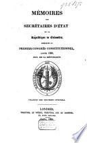Mémoires des secrétaires d'état de la République de Colombia