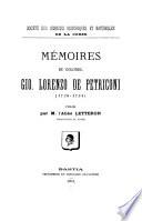 Mémoires du Col. Giovanni Lorenzo de Petriconi (1730-1784)